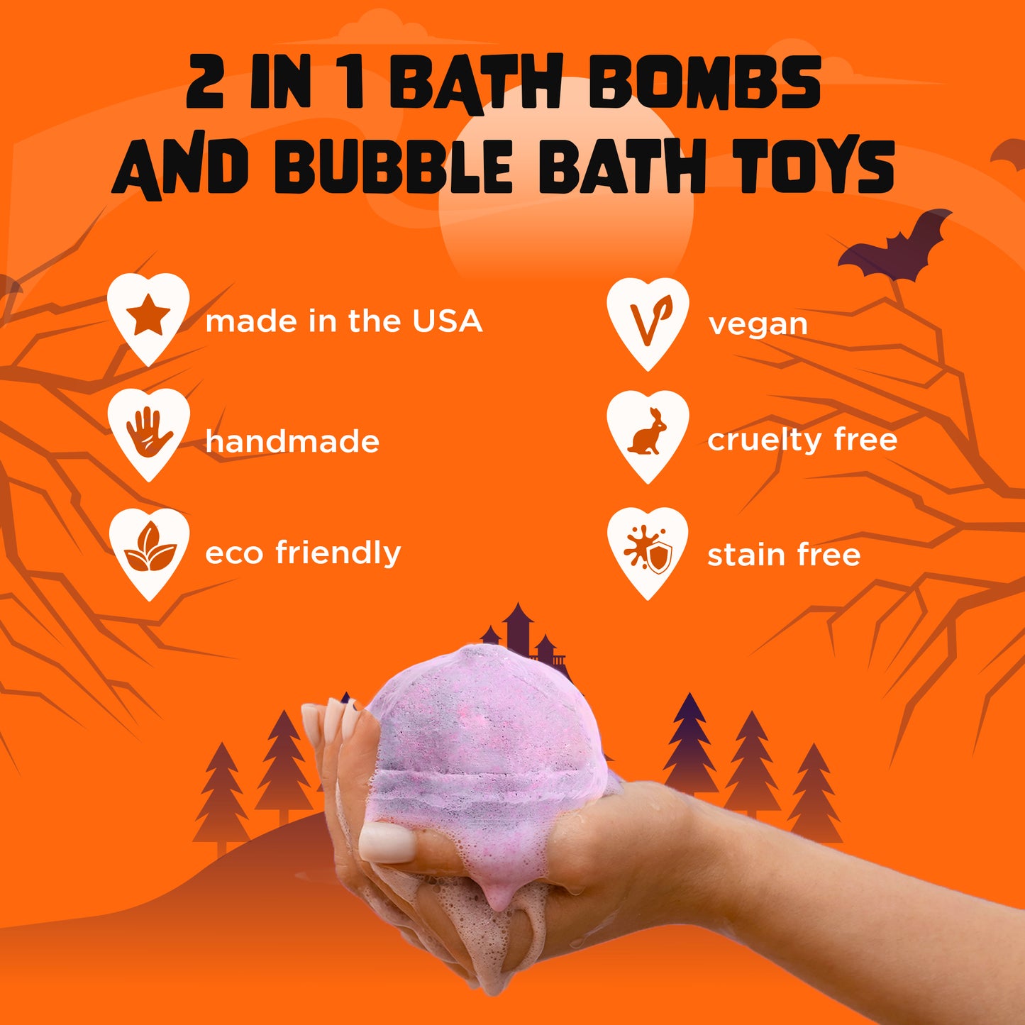 1 Pumpkin Halloween Bubble Bath Bomb