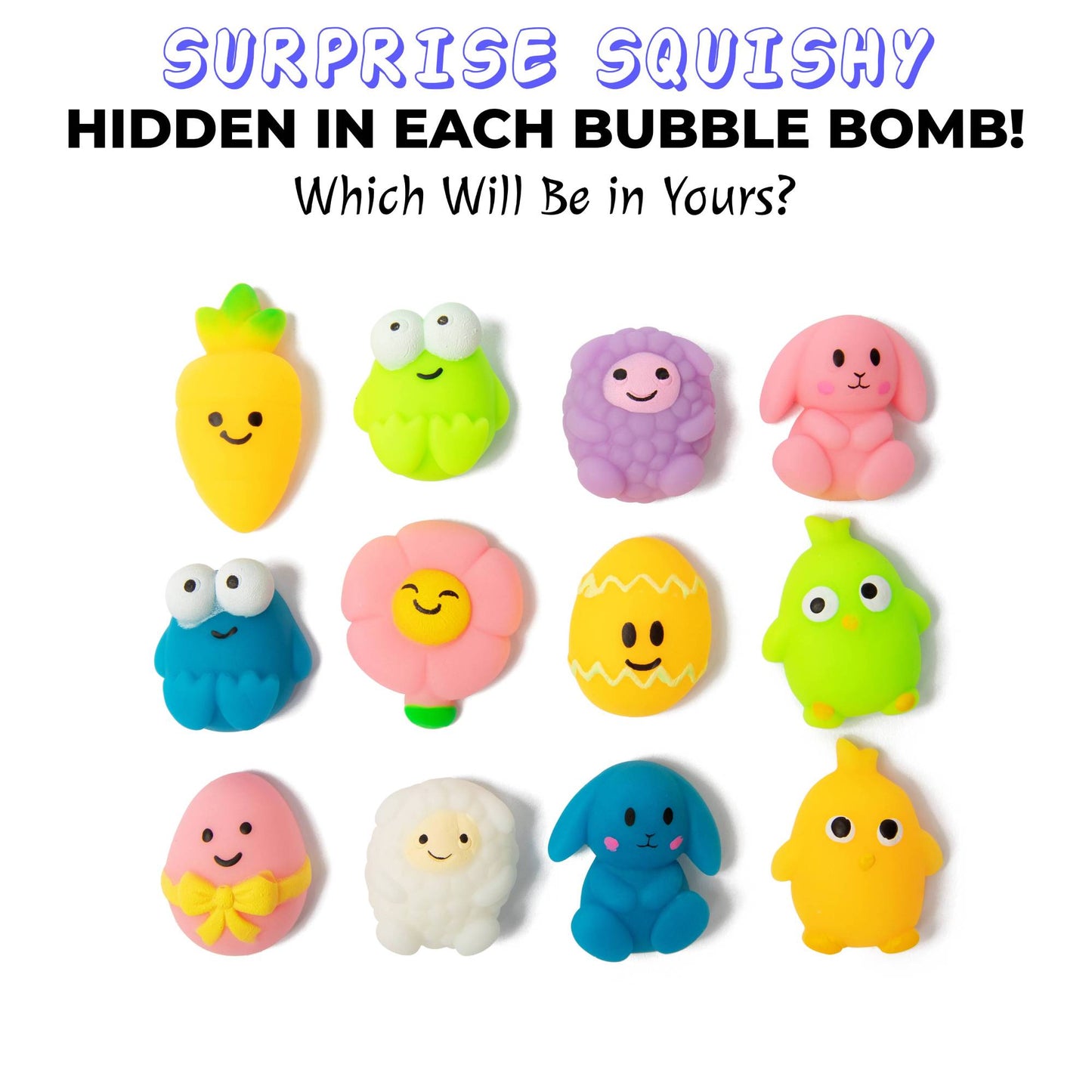 12 Easter Squishy Surprise Bubble Bath Bombs Set