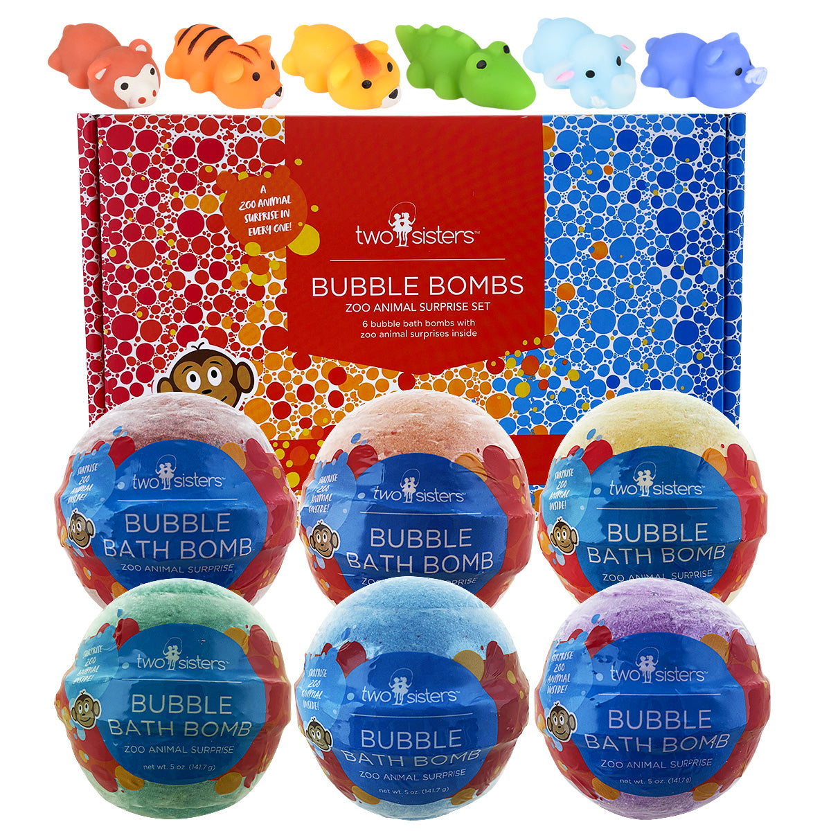 6 Zoo Animal Squishy Surprise Bubble Bath Bombs