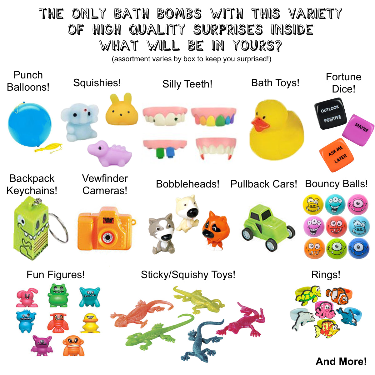 6 Kids Surprise Bubble Bath Bombs Set with Toys Inside for Boys and Girls