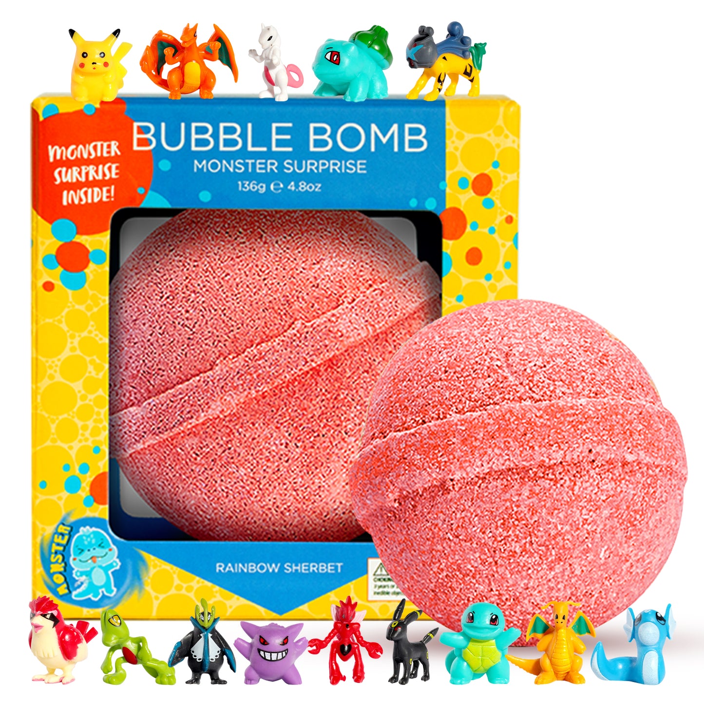 Monster Bath Bomb for Kids with Surprise Toys Inside (Gift Set)