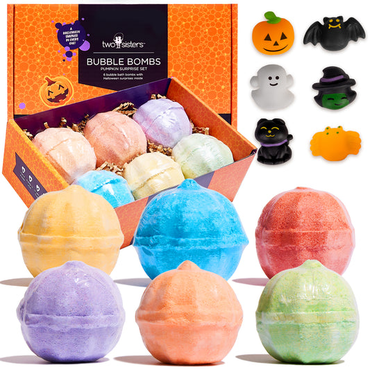 Pumpkin Halloween Surprise Bath Bombs (6 Pack) - Two Sisters Spa
