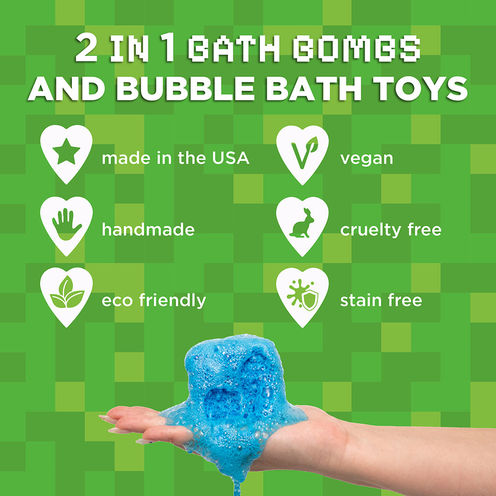Block Builder TNT Bath Bombs for Kids with Surprise Toys Inside 6 Pack