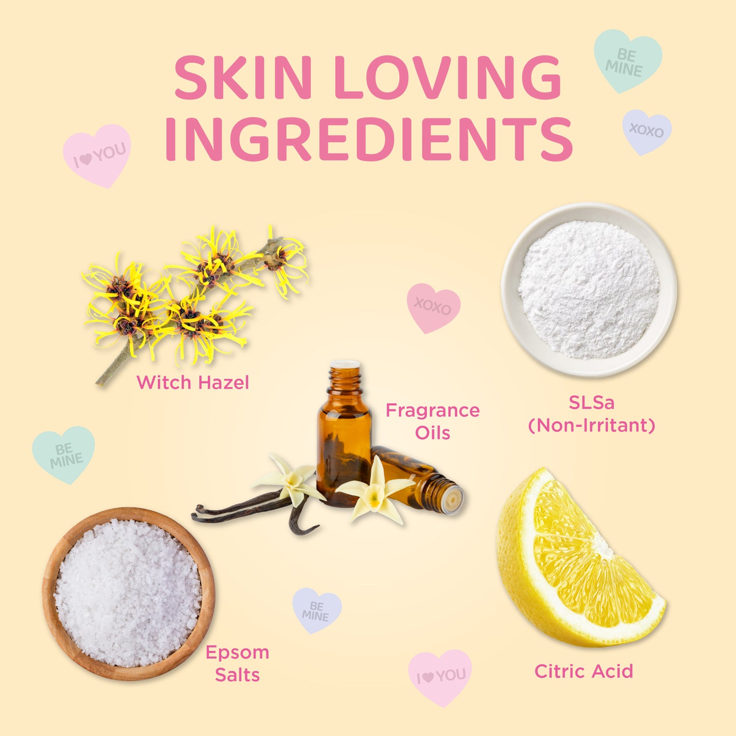 Candy Hearts Bath Bombs for Her (3 Pack)