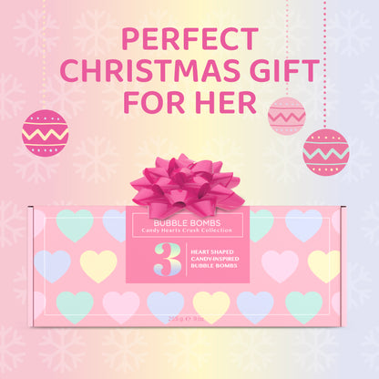 Candy Hearts Bath Bombs for Her (3 Pack)