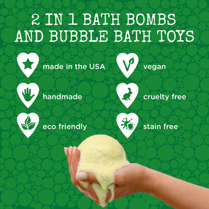 6 Dinosaur Surprise Bubble Bath Bombs Set