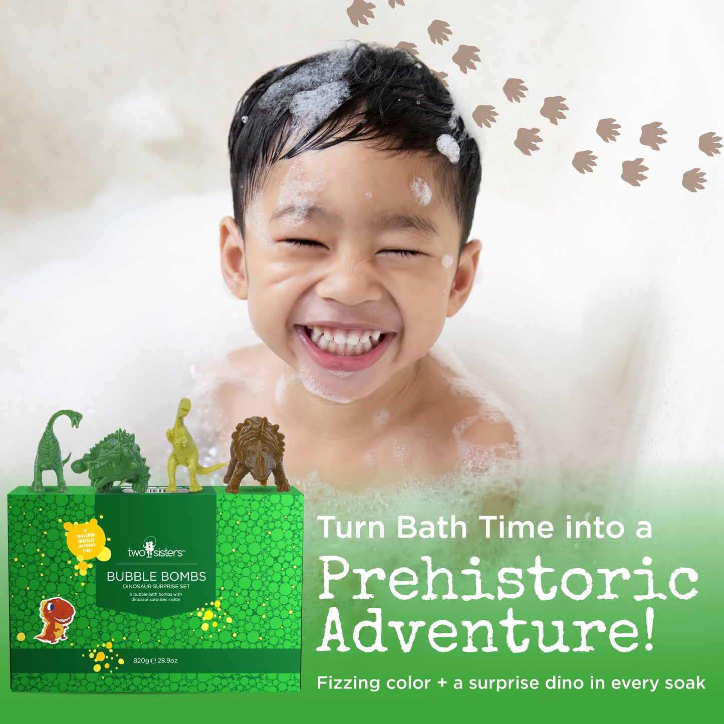 6 Dinosaur Surprise Bubble Bath Bombs Set