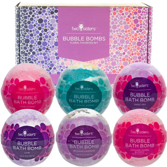 6 Floral Variety Bubble Bath Bombs Gift Set