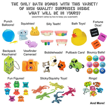 6 Kids Surprise Bubble Bath Bombs Set with Toys Inside for Boys and Girls
