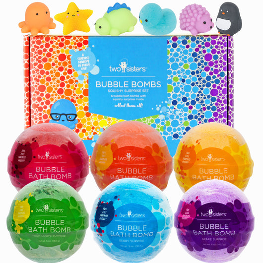 Squishy Toy Surprise Bubble Bath Bomb 6-pack Set - Two Sisters Spa